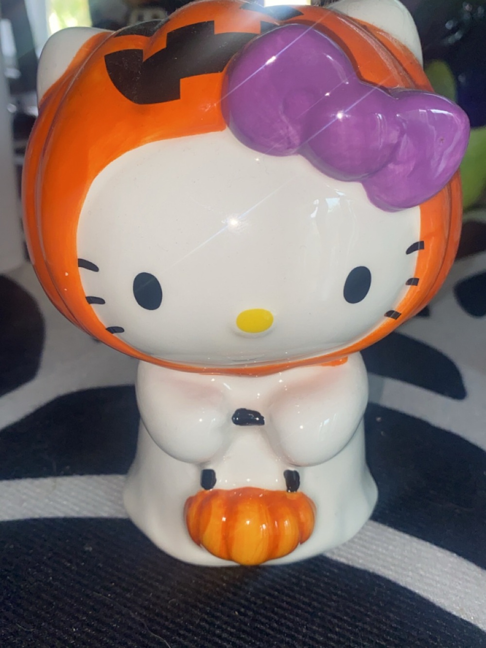 Sanrio Hello Kitty Pumpkin Costume Figurine - White, Orange & Purple